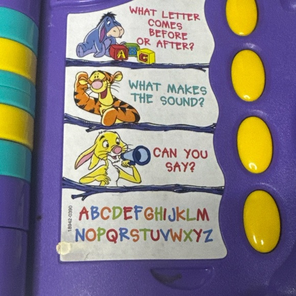 Vintage 1998 Disney Talking Fun ABCs Purple Toy‎ Book - Picture 14 of 16